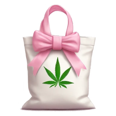 Bag of cbd tied with baby pink bow sticker