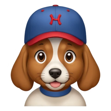 baseball hatted dog sticker