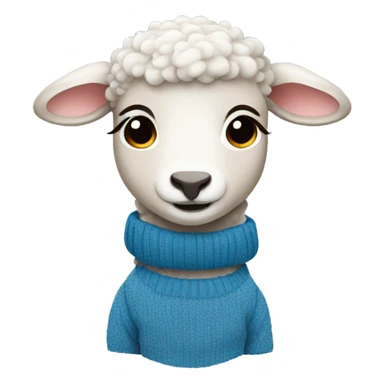 lamb wearing a blue sweater  sticker