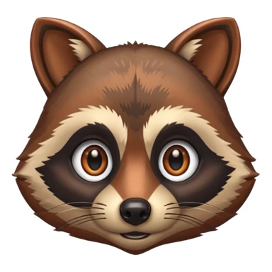 Copper racoon face sticker