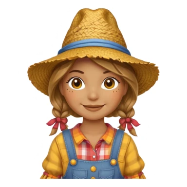 cute girl scarecrow emoji sticker