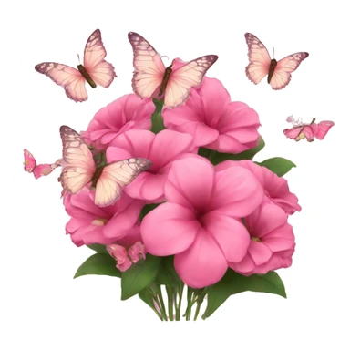 pink bouquet with butterflies sticker