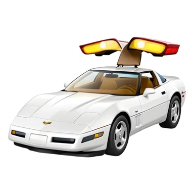 1989 Chevrolet Corvette Coupe white w pop up light sticker