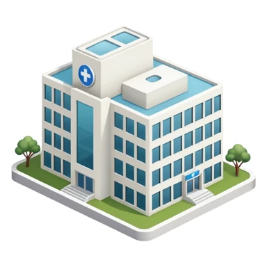hospital isometric view building sticker