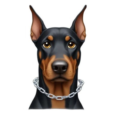 Doberman wearing chains sticker