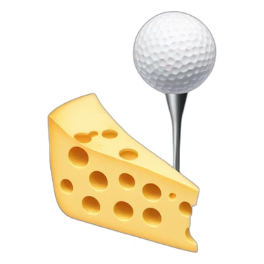 golf putter in a cheese hole sticker
