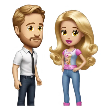 Ryan Gosling with barbie sticker