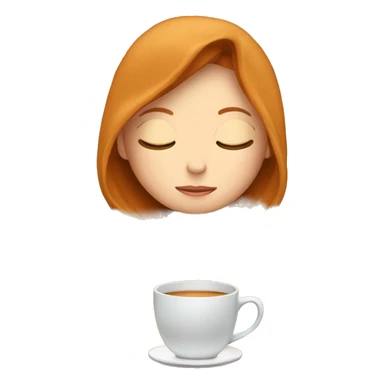 girl with Ginger hair inside a blanket sipping coffee eyes closed sticker