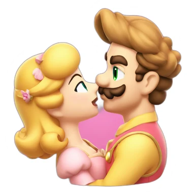 Mario kiss peach sticker