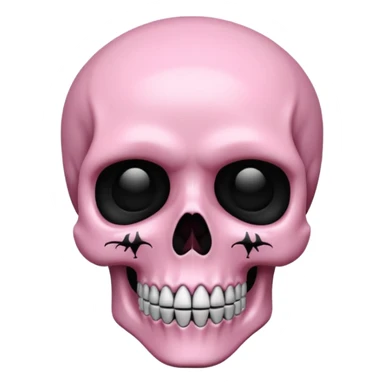 emo skull with black and pink accents sticker