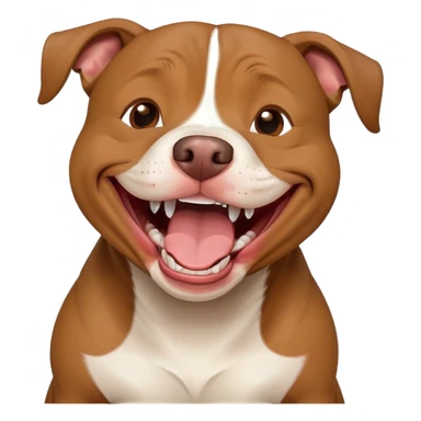 Pitbull dog laughing sticker