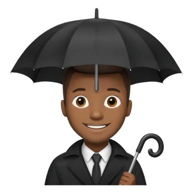 black man holding umbrella sticker