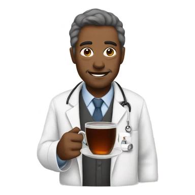 Doc with tea  sticker