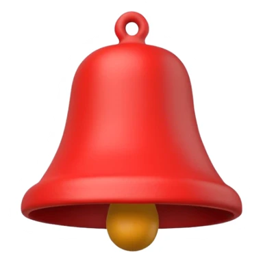 3D red bell made of plasticine sticker