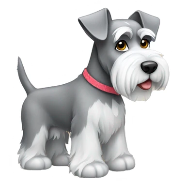 Gray and white schnauzer dog sticker