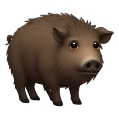 Sad brown boar with stubble in a black winter ha sticker