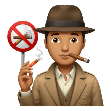 „no smoking“ street sign with a man who smoks cigar sticker