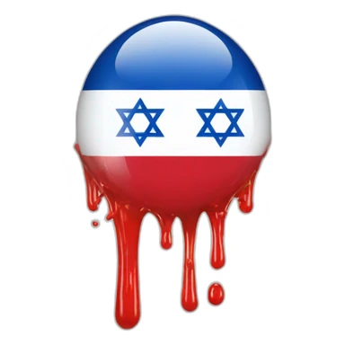 israeli flag dripped in red water sticker