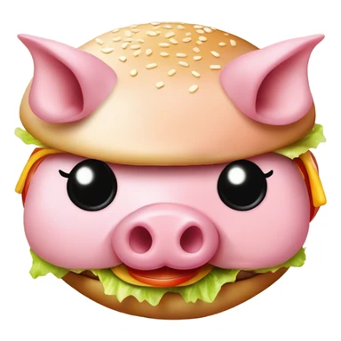 Pig eating burger sticker