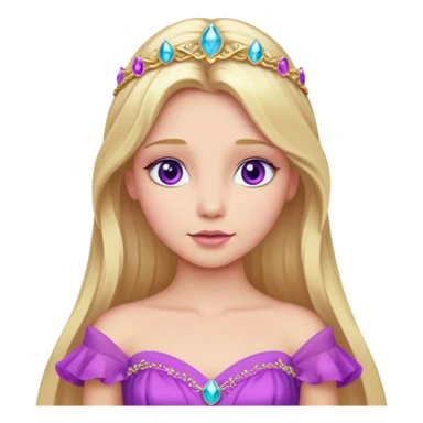 Aurora with long blonde hair, violet eyes, pink outfit sticker