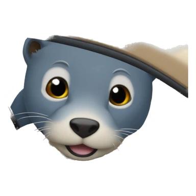 otter in a blue mustang sticker