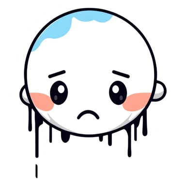 Crying face with tears sticker