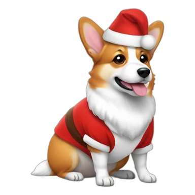 Corgi side body wearing santa costume sticker