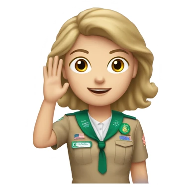 white girl scout salute sticker