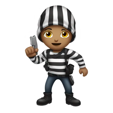 Robber, striped shirt, girl sticker