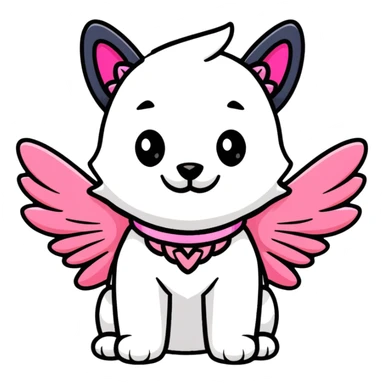 cute dog wearing Victoria's Secret angel wings and pink outfit sticker