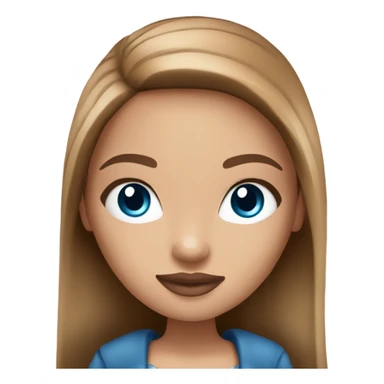 Bratz Beautiful woman, long straight light brown hair, blue eyes, cozy sticker