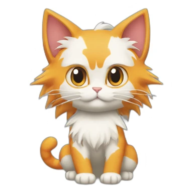cute cat with big eyes and the hair of goku form dragon ball z serie goku-cat sticker