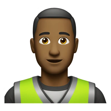 Without cap with fluorescent green vest  sticker