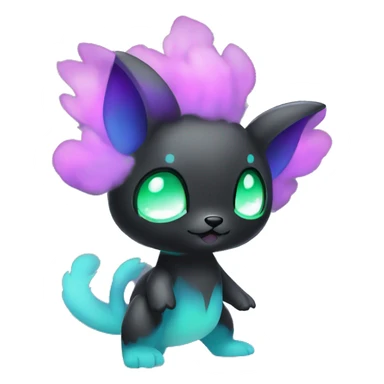 Cute cool black nebula green blue purple pink animal hybrid Fakemon full body sticker