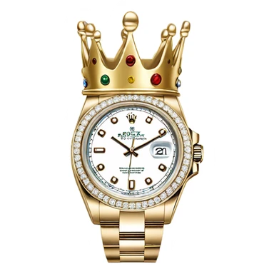 white gold rolex with a king crown sticker