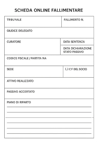 Scheda online fallimentare  foglio sticker