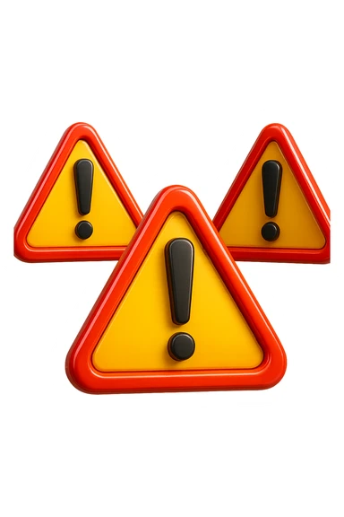 SEGNALI DI PERICOLO CON PUNTO ESCLAMATIVO 3D FLUTTUANO IN ARIA, IPERREALISTICI 4K sticker