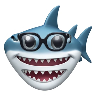Shark with glasses  sticker
