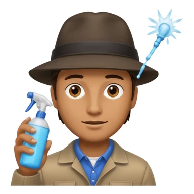 man spraying with spray sticker