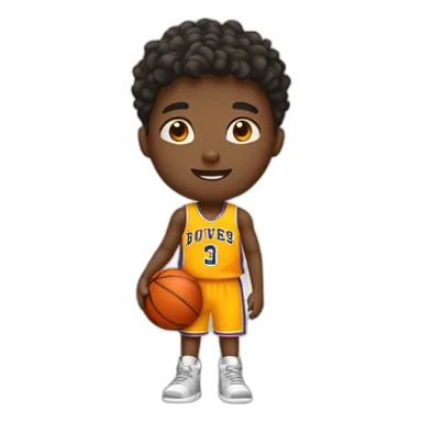 a boy playing backetball sticker