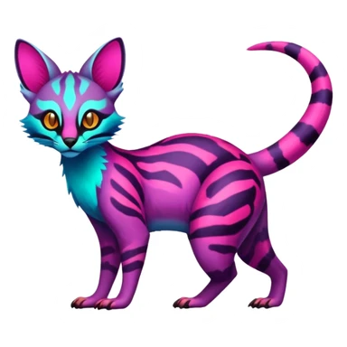  randomly colored colorful light cute lush neon-colored brightly colored Fakémon-Fionbri-Vernid-Genet-creature with markings (full body) sticker