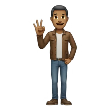 Man with only 3 fingers sticker