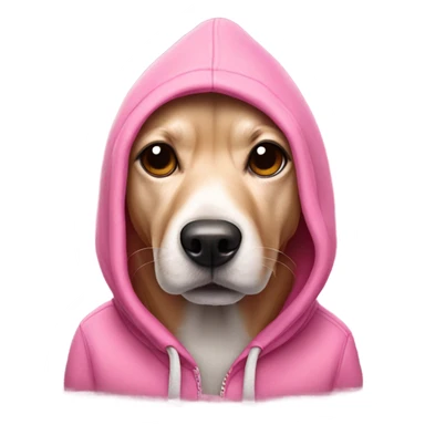 Pink dog with a hoodie sticker