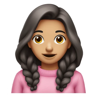 Schwarz haariges Mädchen im pinken Pulli meist  sticker