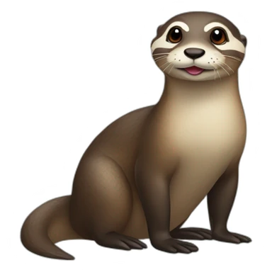 Loutre sur canard sticker