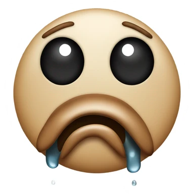 poop emoji with face with tears and crying  sticker