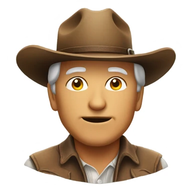 Old man with cowboy hat  sticker