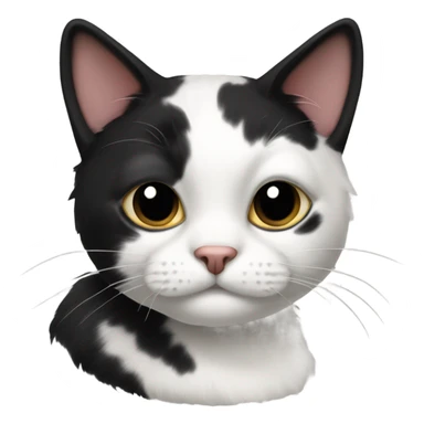 Cat black and white sticker