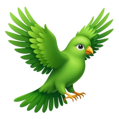 green bird flying sticker