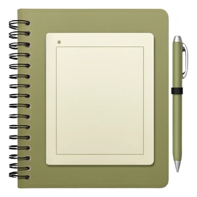 Pale olive Planner open notebook sticker